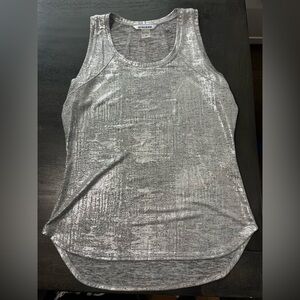 Bianca‎ Nygard Silver Metallic Tank Holiday New Years Party Christmas - Size M